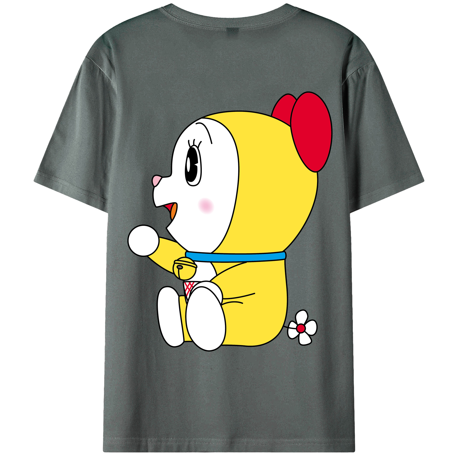 （画像用） ドラえもん ドラミ Doraemon Dorami 綿100％ メンズ半袖Tシャツ（バックプリント） 通気性